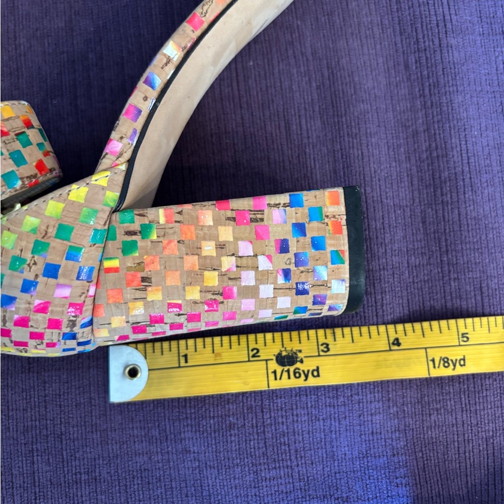 Vaneli‎ Women's Multicolor Heeled Sandals 3.5” Block Heal Cork Finish Size 10W - Picture 11 of 11